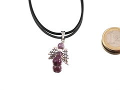 Amethyst Engelanhänger am Kautschukband