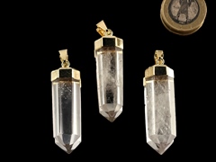 Bergkristall glasklar mit Silber-/Goldfassung 1 Stück