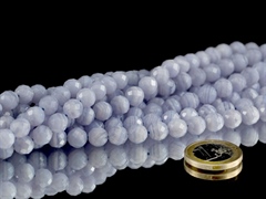 Chalcedon 8 mm facettierter Kugelkettenstrang