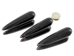 Lamellenobsidian rund Massagestab